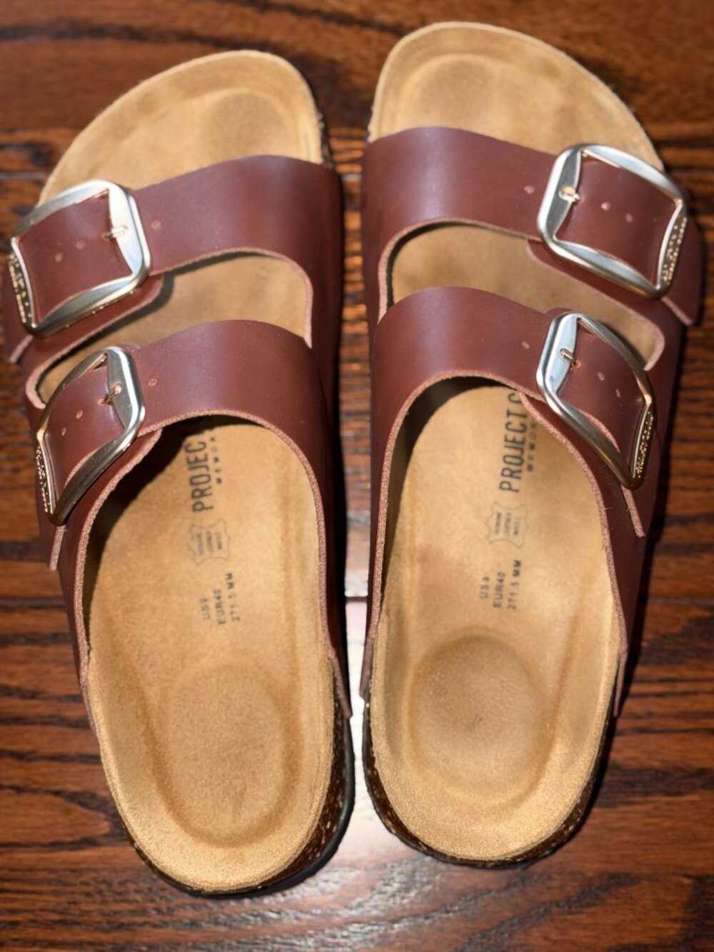 Project Cloud Leather Cork Footbed Sandals sz 9